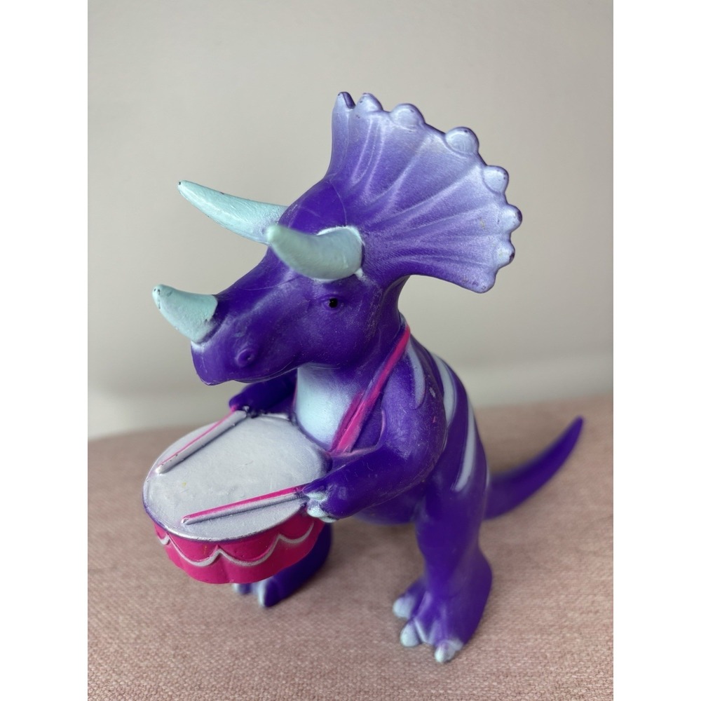 ANKYO Marching Band Dinosaur Triceratops Toy Figure Purple Drum Cake Topper